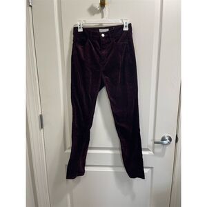 LOFT Women's Burgundy Velvet Skinny Pants Size 26 Casual